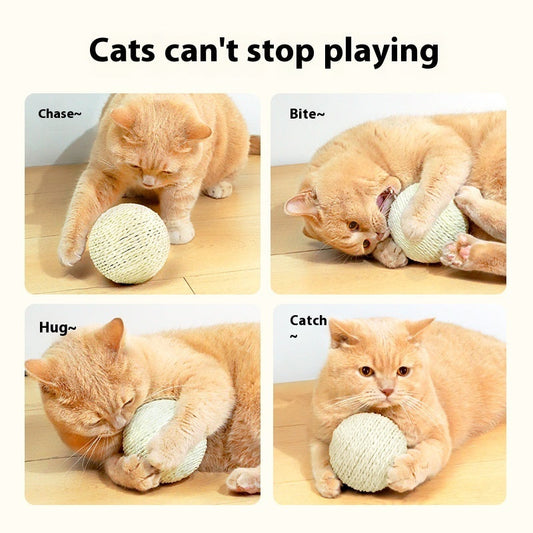 Oversized Sisal Ball Self Grooming Cat Toy for Stress Relief