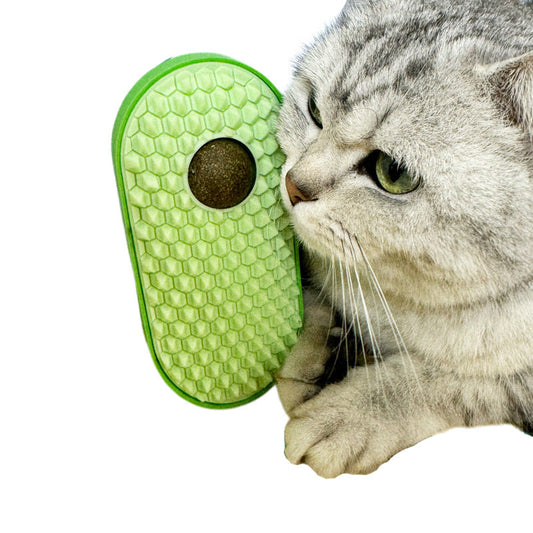 Catnip Toys Balls That Stick On Wall Pet Massage Brush Cat