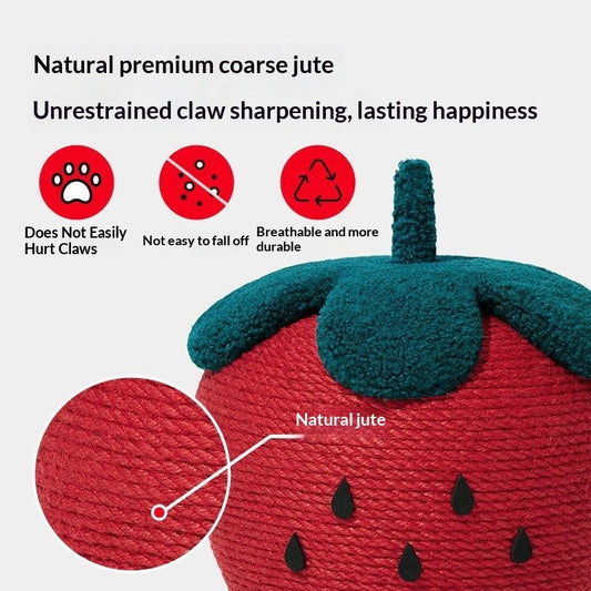 Vertical Strawberry Cat Scratch Ball - Durable Claw Relief Toy