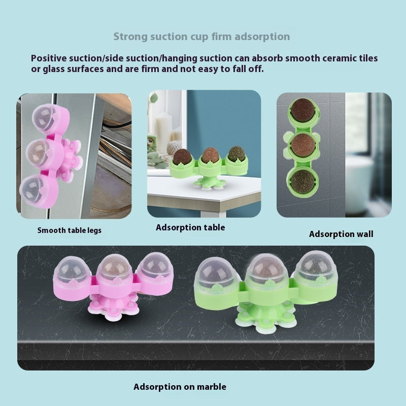 Rotating Windmill Catnip Ball Toy for Entertaining Pet Cats