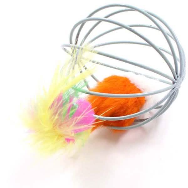 Rattle Mouse Ball Cage Interactive Cat Toy for Active Play