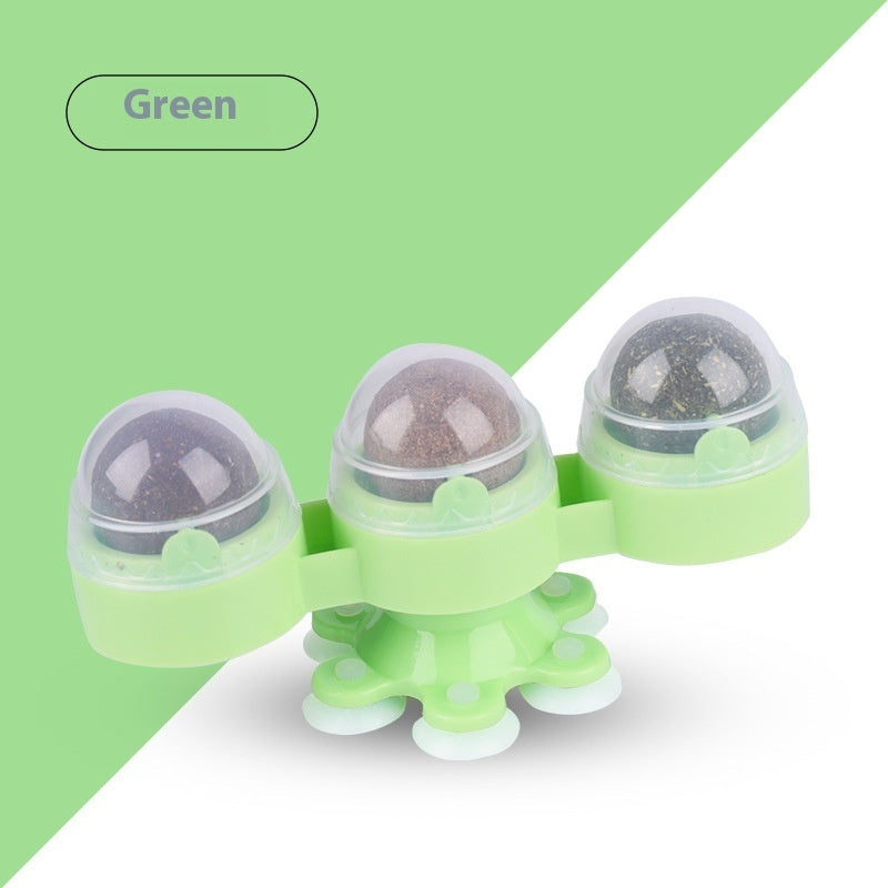 Rotating Windmill Catnip Ball Toy for Entertaining Pet Cats