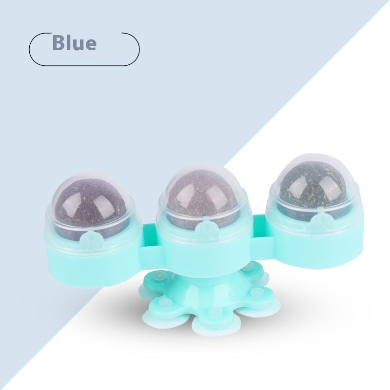 Rotating Windmill Catnip Ball Toy for Entertaining Pet Cats