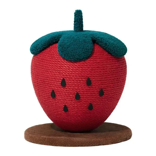 Vertical Strawberry Cat Scratch Ball - Durable Claw Relief Toy