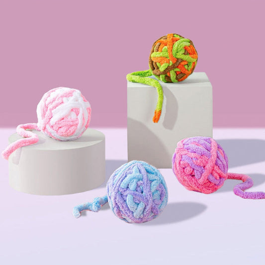 Pet Silent Cat Toy, Wool Ball, Cat Toy Ball, Plush, Boring,