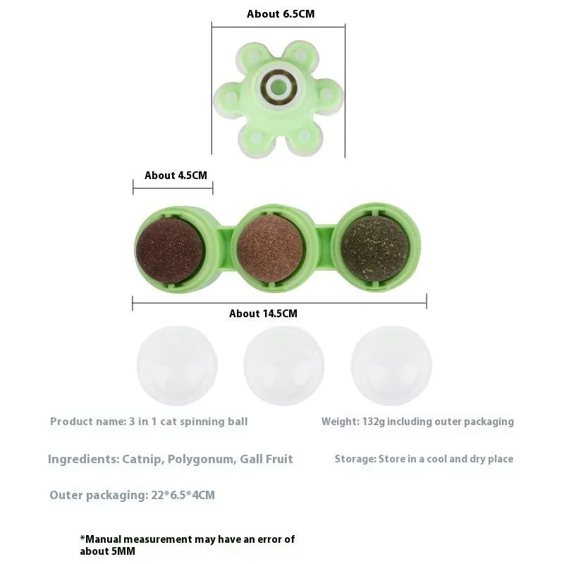 Rotating Windmill Catnip Ball Toy for Entertaining Pet Cats