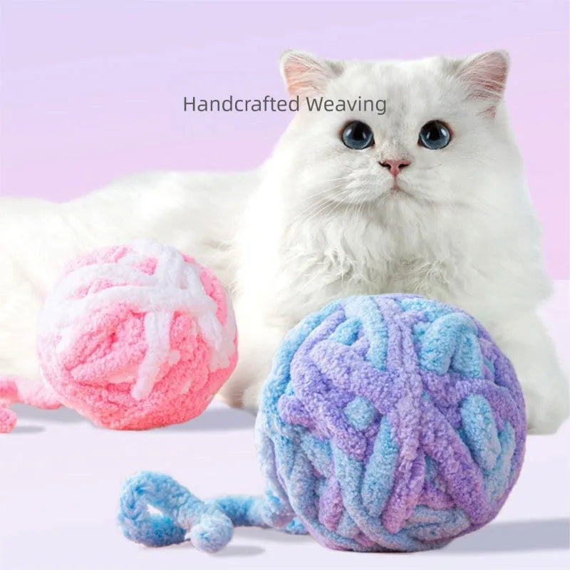 Pet Silent Cat Toy, Wool Ball, Cat Toy Ball, Plush, Boring,