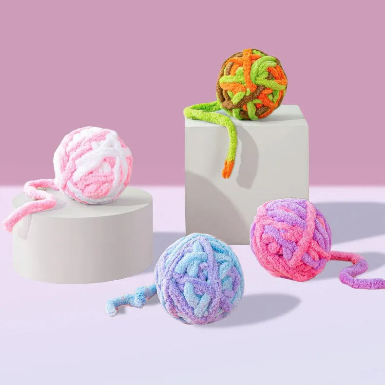 Pet Silent Cat Toy, Wool Ball, Cat Toy Ball, Plush, Boring,