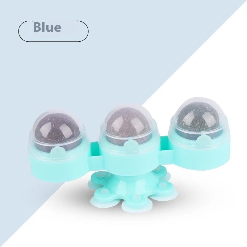 Rotating Windmill Catnip Ball Toy for Entertaining Pet Cats