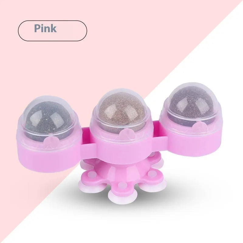 Rotating Windmill Catnip Ball Toy for Entertaining Pet Cats