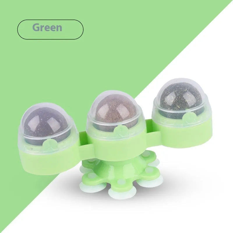 Rotating Windmill Catnip Ball Toy for Entertaining Pet Cats