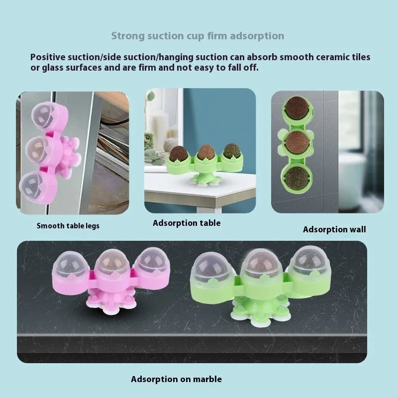 Rotating Windmill Catnip Ball Toy for Entertaining Pet Cats